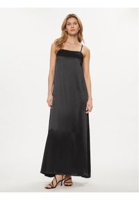 Fracomina Sukienka letnia FS24SD3006W45101 Czarny Loose Fit. Kolor: czarny. Materiał: wiskoza. Sezon: lato #1