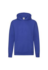 FRUIT OF THE LOOM - Męska Bluza Z Kapturem Premium. Typ kołnierza: kaptur. Kolor: niebieski