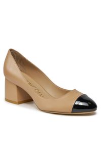 Stuart Weitzman Półbuty Flareblock 60 Pump SG858 Beżowy. Kolor: beżowy. Materiał: skóra