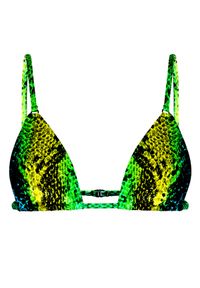 NOIRE SWIMWEAR - Top od bikini ze zwierzęcym motywem Green Snake. Kolor: zielony. Materiał: tkanina. Wzór: motyw zwierzęcy #6