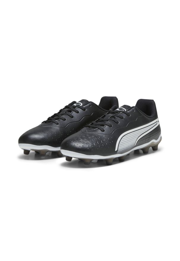 Puma - Buty piłkarskie dziecięce PUMA King Match Fg/Ag Jr. Kolor: biały, wielokolorowy, czarny. Sport: piłka nożna