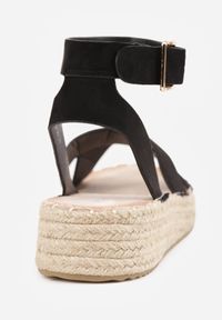 Born2be - Czarne Plecione Sandały Boho VICES ze Skrzyżowanymi Paskami Aqiaria. Okazja: na co dzień. Zapięcie: pasek. Kolor: czarny. Materiał: len. Sezon: lato. Styl: boho #5
