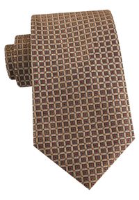 Męski Krawat - Odcień Jasnego Brązu, Drobny Wzór - Alties. Kolor: beżowy, wielokolorowy, brązowy. Materiał: tkanina. Styl: elegancki, wizytowy #1