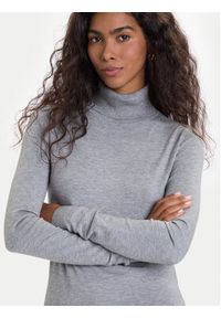 Vero Moda Golf Happiness 10300472 Szary Slim Fit. Typ kołnierza: golf. Kolor: szary. Materiał: syntetyk #2