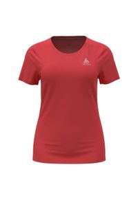 Koszulka z krótkim rękawem trekkingowa damska Odlo T-shirt F-DRY. Kolor: czerwony. Długość rękawa: krótki rękaw. Długość: krótkie