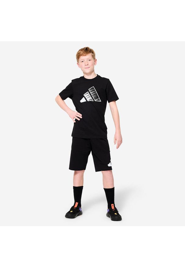 Adidas - Spodenki sportowe dla dzieci ADIDAS. Kolor: czarny. Materiał: bawełna, włókno, materiał. Styl: sportowy