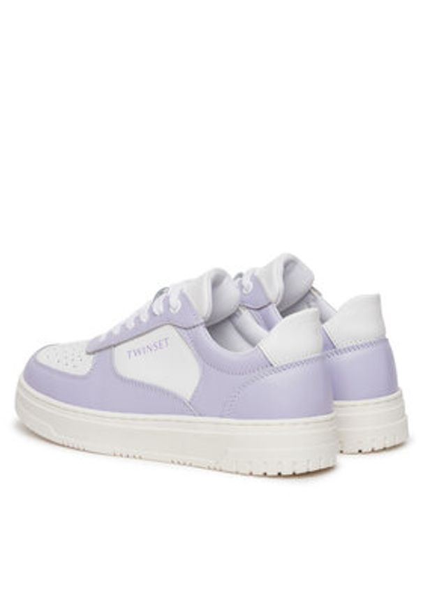 TwinSet - TWINSET Sneakersy 251GCJ01E Fioletowy. Kolor: fioletowy. Materiał: skóra