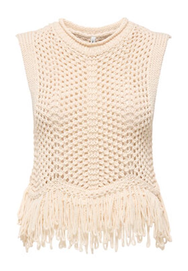 only - ONLY Top Kimmie 15365146 Beżowy Regular Fit. Kolor: beżowy. Materiał: syntetyk