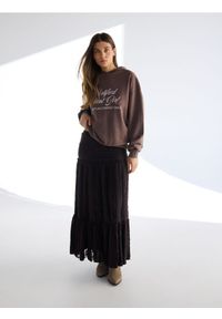Reserved - Koronkowa spódnica maxi - ciemnobrązowy. Kolor: brązowy. Materiał: koronka #1