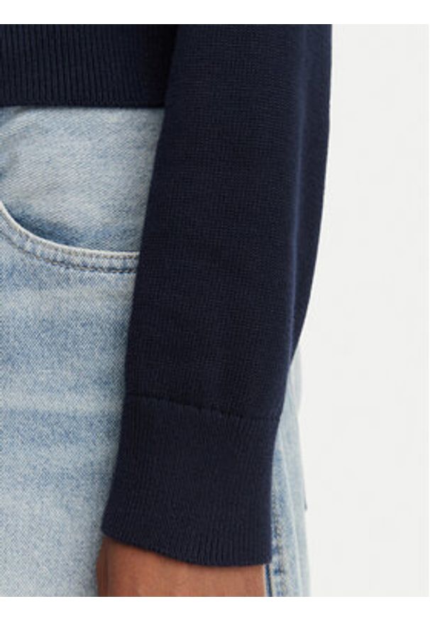 Tommy Jeans Sweter Flag DW0DW22930 Granatowy Regular Fit. Kolor: niebieski. Materiał: bawełna