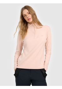 4f - 4F Bielizna termiczna polarowa (góra) damska - beżowa XS. Typ kołnierza: kołnierzyk stójkowy. Kolor: beżowy. Materiał: polar. Sezon: zima. Sport: turystyka piesza #1