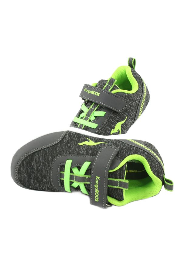 KangaRoos - Lekkie Buty sportowe KangaROOS 02051 szare zielone. Zapięcie: rzepy. Kolor: wielokolorowy, zielony, szary. Materiał: materiał, tkanina, syntetyk