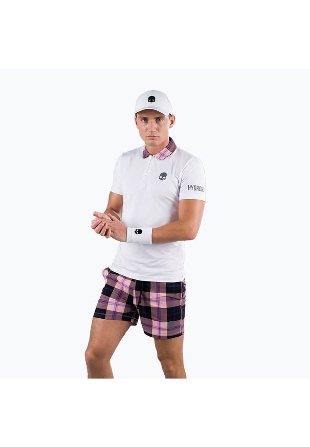 Koszulka polo tenisowa męska HYDROGEN Tartan. Typ kołnierza: polo. Kolor: biały. Sport: tenis