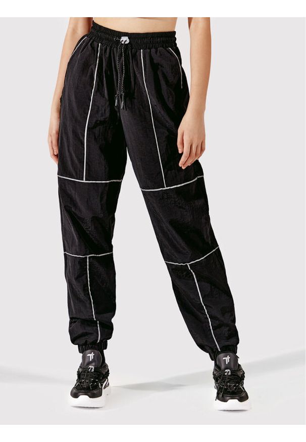 Togoshi Spodnie materiałowe TG22-SPD002 Czarny Oversize. Kolor: czarny. Materiał: syntetyk, materiał