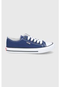 Cross Jeans tenisówki damskie kolor granatowy. Nosek buta: okrągły. Zapięcie: sznurówki. Kolor: niebieski. Materiał: guma
