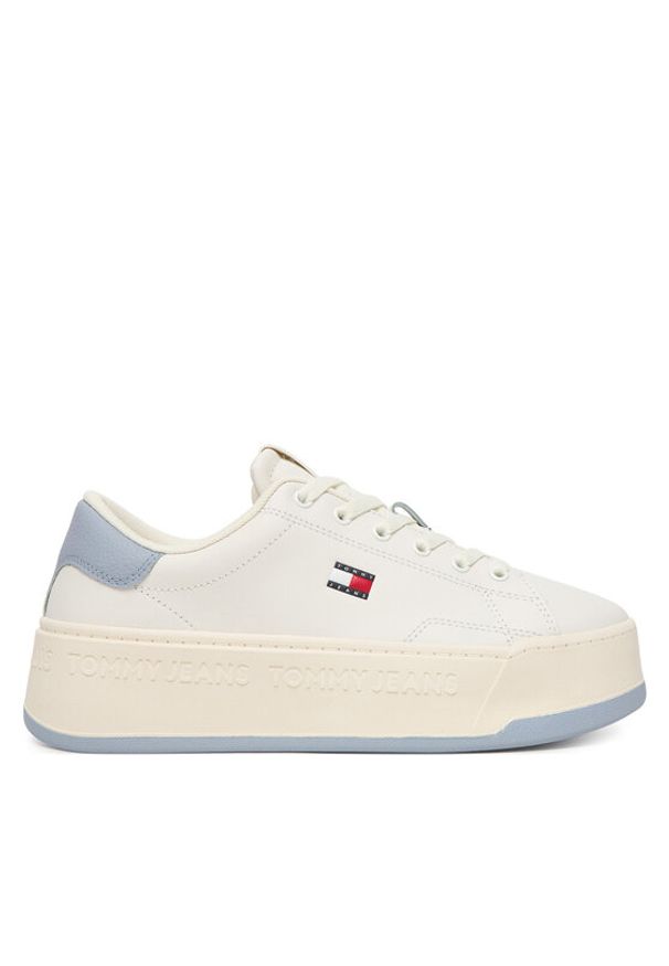 Tommy Jeans Sneakersy Tjw Script Cupsole Flatform EN0EN02961 Kremowy. Kolor: kremowy. Materiał: skóra
