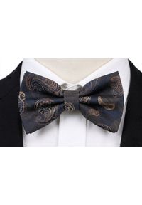 Mucha Męska w Zestawie z Poszetką - Alties - Jasnobrązowy Wzór Paisley. Kolor: beżowy, wielokolorowy, brązowy. Wzór: paisley. Styl: elegancki, sportowy #3