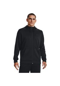 Bluza z kapturem Under Armour Fleece Full-Zip Hoodie, Mężczyźni. Typ kołnierza: kaptur. Kolor: czarny. Materiał: materiał, poliester