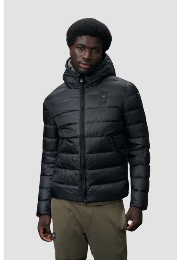 Blauer USA - BLAUER Czarna kurtka męska Acton Short Jackets, Rozmiar XL. Kolor: niebieski. Materiał: puch, poliamid. Styl: elegancki, klasyczny