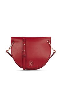 TOMMY HILFIGER - Tommy Hilfiger Torebka Th Chic Saddle Bag AW0AW14862 Bordowy. Kolor: czerwony. Materiał: skórzane