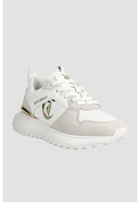 Just Cavalli - JUST CAVALLI Białe sneakersy Fondo Karina. Kolor: biały