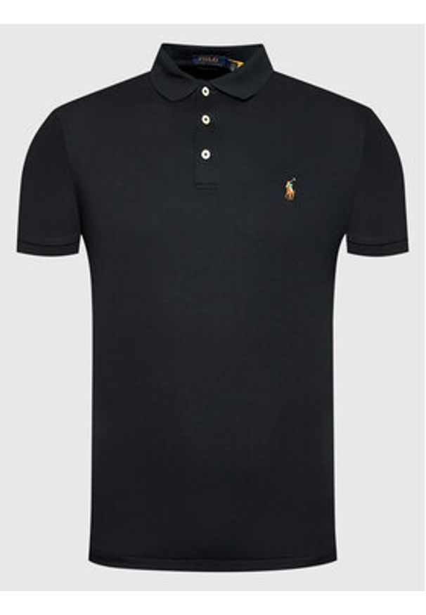 Polo Ralph Lauren Polo Ssl 710713130001 Czarny Slim Fit. Typ kołnierza: polo. Kolor: czarny. Materiał: bawełna