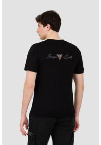 Aeronautica Militare - AERONAUTICA MILITARE Czarny bawełniany męski t-shirt Short Sleeve, Rozmiar XXL. Kolor: czarny. Materiał: bawełna #5