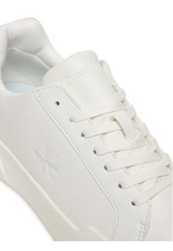 Calvin Klein Sneakersy Chunky Cupsole Lace Up Lth Met YW0YW01948 Biały. Kolor: biały. Materiał: skóra