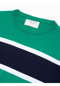 Ombre Clothing - Sweter męski - zielony V4 E190 - XXL. Kolor: zielony. Materiał: jeans, bawełna. Styl: klasyczny #3