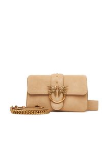 Pinko - PINKO Torebka Love One Mini Slouchy Fl PE 25 PLTT 104340 A2CC Beżowy. Kolor: beżowy. Materiał: zamszowe, skórzane
