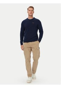 Aeronautica Militare Sweter 262MA1645UL00924 Granatowy Regular Fit. Kolor: niebieski. Materiał: wełna #4