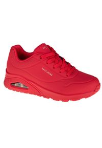 skechers - Buty do chodzenia damskie, Skechers Uno-Stand on Air. Kolor: czerwony. Materiał: materiał, syntetyk, tkanina. Sport: turystyka piesza