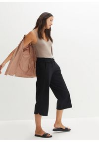 bonprix - Spodnie z dżerseju z mieszanki bawełny. Kolor: czarny. Materiał: jersey, bawełna. Styl: elegancki #2