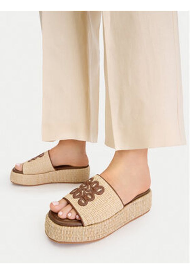 Nine West Espadryle EO-259-8201 Beżowy. Kolor: beżowy. Materiał: syntetyk