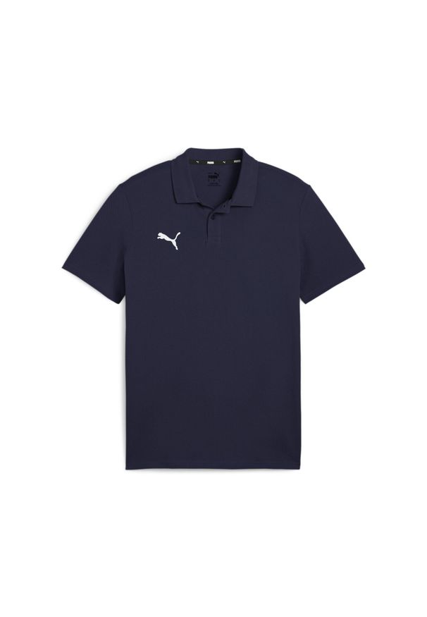 Polo Puma Teamgoal Casuals. Typ kołnierza: polo. Kolor: niebieski. Materiał: bawełna. Sport: piłka nożna