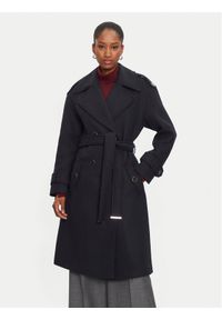 Morgan Płaszcz wełniany 242-GDINE Granatowy Regular Fit. Kolor: niebieski. Materiał: wełna, syntetyk #1