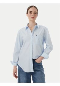 Tommy Jeans Koszula Essential DW0DW23456 Niebieski jasny Relaxed Fit. Kolor: niebieski. Materiał: bawełna #1