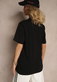 Renee - Czarna Bawełniana Koszulka T-shirt z Nadrukiem Czaszki Lanavira. Okazja: na co dzień, na spotkanie biznesowe, do pracy. Kolor: czarny. Materiał: bawełna. Wzór: nadruk. Styl: casual, biznesowy, elegancki, rockowy #3