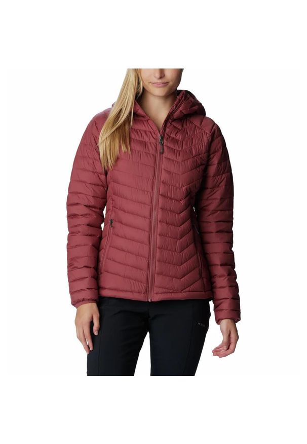 columbia - Kurtka Turystyczna Puchowa Damska Columbia Powder Lite Hooded Jacket. Kolor: brązowy. Materiał: puch. Sport: turystyka piesza