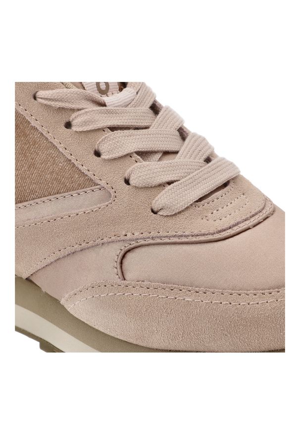 Hot Potatoes by Gioseppo - Beżowe Sneakersy Gioseppo Modne Obuwie Damskie Na Koturnie. Okazja: na co dzień, na spacer. Kolor: beżowy. Materiał: zamsz, materiał. Obcas: na koturnie. Styl: klasyczny, sportowy, casual, elegancki