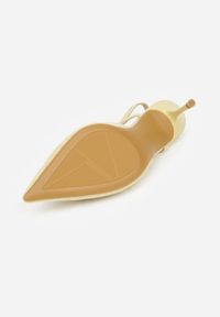 Renee - Żółte Sandały na Szpilce Ozdobione Aplikacją z Cyrkoniami Orinriane. Zapięcie: sprzączka. Kolor: beżowy. Materiał: jeans. Wzór: aplikacja. Obcas: na szpilce. Styl: klasyczny #2