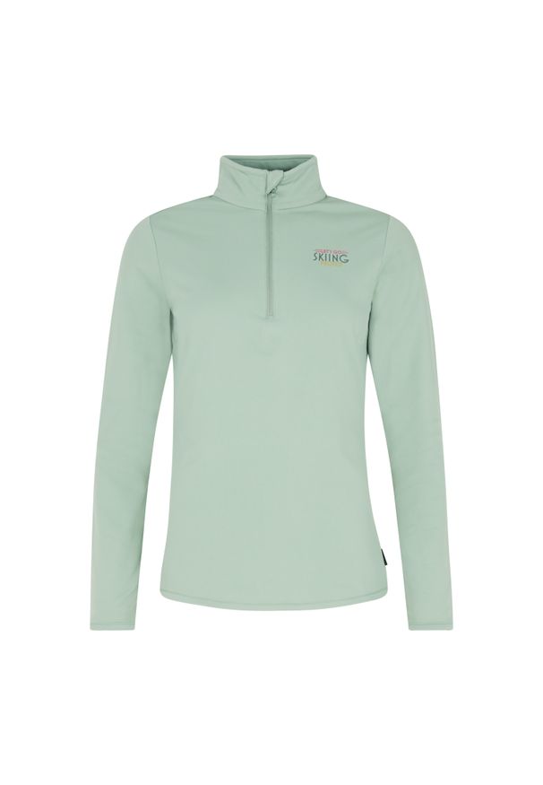 Damski polar 1/4 zip Protest Lunar. Kolor: zielony. Materiał: polar. Sezon: zima. Sport: narciarstwo