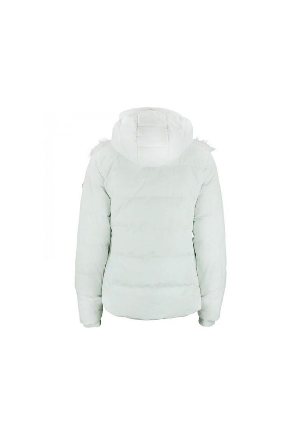 PEAK MOUNTAIN - Damska kurtka futrzana ze zintegrowanym kapturem Peak Mountain. Typ kołnierza: kołnierzyk stójkowy. Kolor: wielokolorowy, biały, beżowy. Materiał: futro. Sport: turystyka piesza