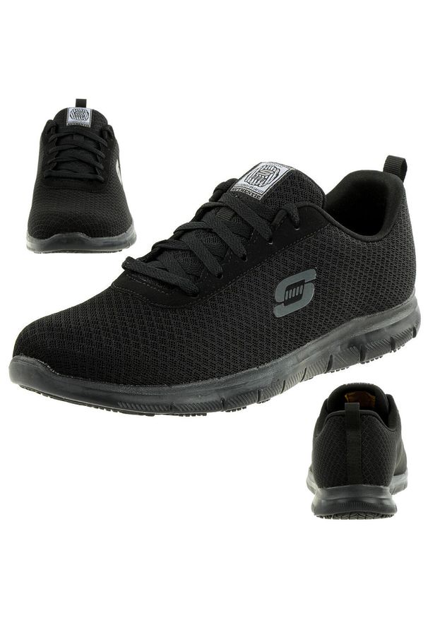 skechers - Trenerzy damscy Skechers Work Relaxed Fit: Ghenter-Bronaugh SR. Kolor: czarny. Materiał: materiał, syntetyk, tkanina, guma. Model: Skechers Sport. Sport: turystyka piesza