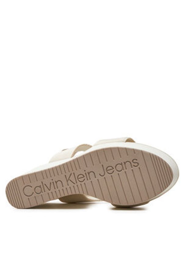 Calvin Klein Jeans Sandały Wedge Sandal Webbing In Mtl YW0YW01479 Écru. Materiał: materiał