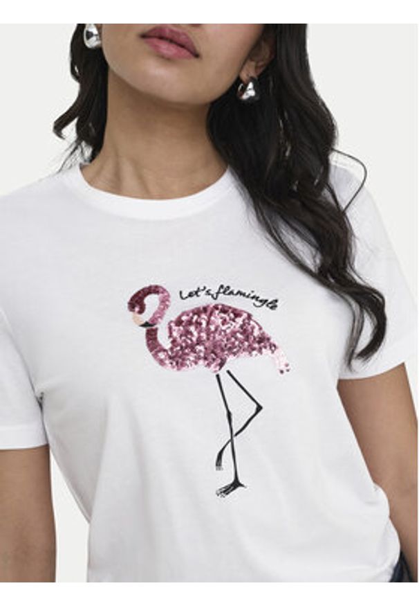 only - ONLY T-Shirt Kita 15367568 Biały Regular Fit. Kolor: biały. Materiał: bawełna