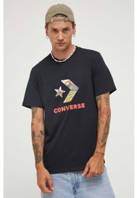 Converse t-shirt bawełniany kolor czarny z nadrukiem. Kolor: czarny. Materiał: bawełna. Wzór: nadruk #2