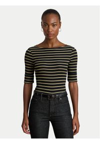 Lauren Ralph Lauren - LAUREN RALPH LAUREN Bluzka 200980044002 Czarny Slim Fit. Kolor: czarny. Materiał: bawełna