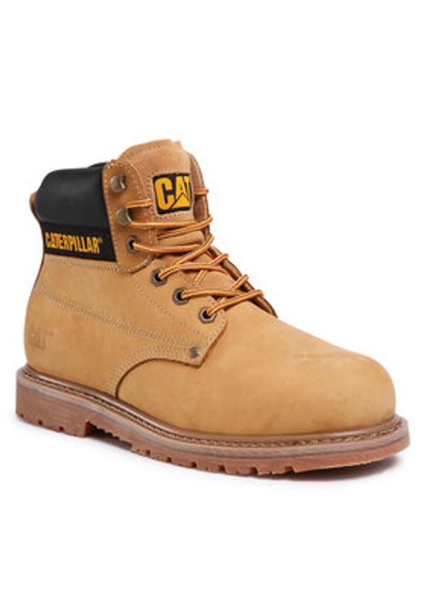 CAT Footwear Trapery Powerplant S3 Hro P724626 Żółty. Kolor: żółty. Materiał: skóra, nubuk