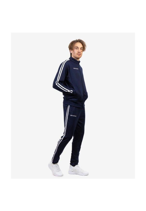 Givova Tuta Revolution Summer dres, kołnierz na zamek, długi, 2XS. Kolor: niebieski. Materiał: dresówka. Sport: piłka nożna